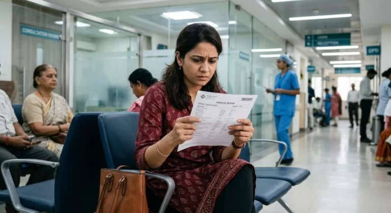 Women looking at PCOS report