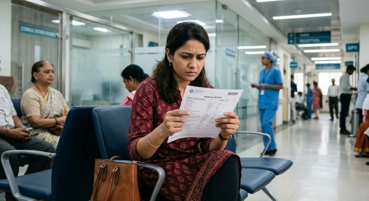 Women looking at PCOS report