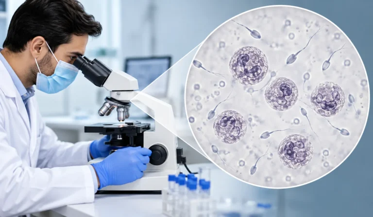 Microscope Analysis of Semen Pus Cells